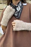 Boucle Fingerless Gloves Oatmeal Melange